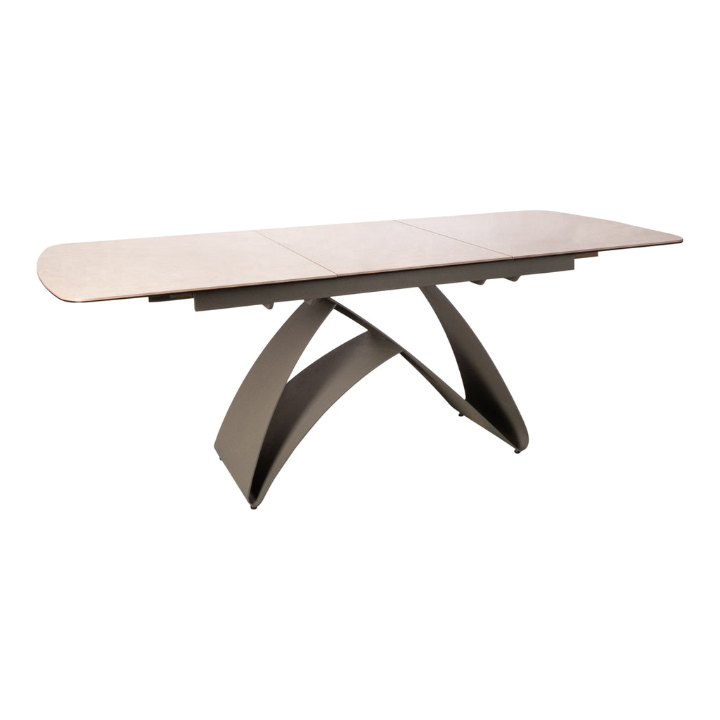 Shiva Grey ceramic diningtable extendable grey leg